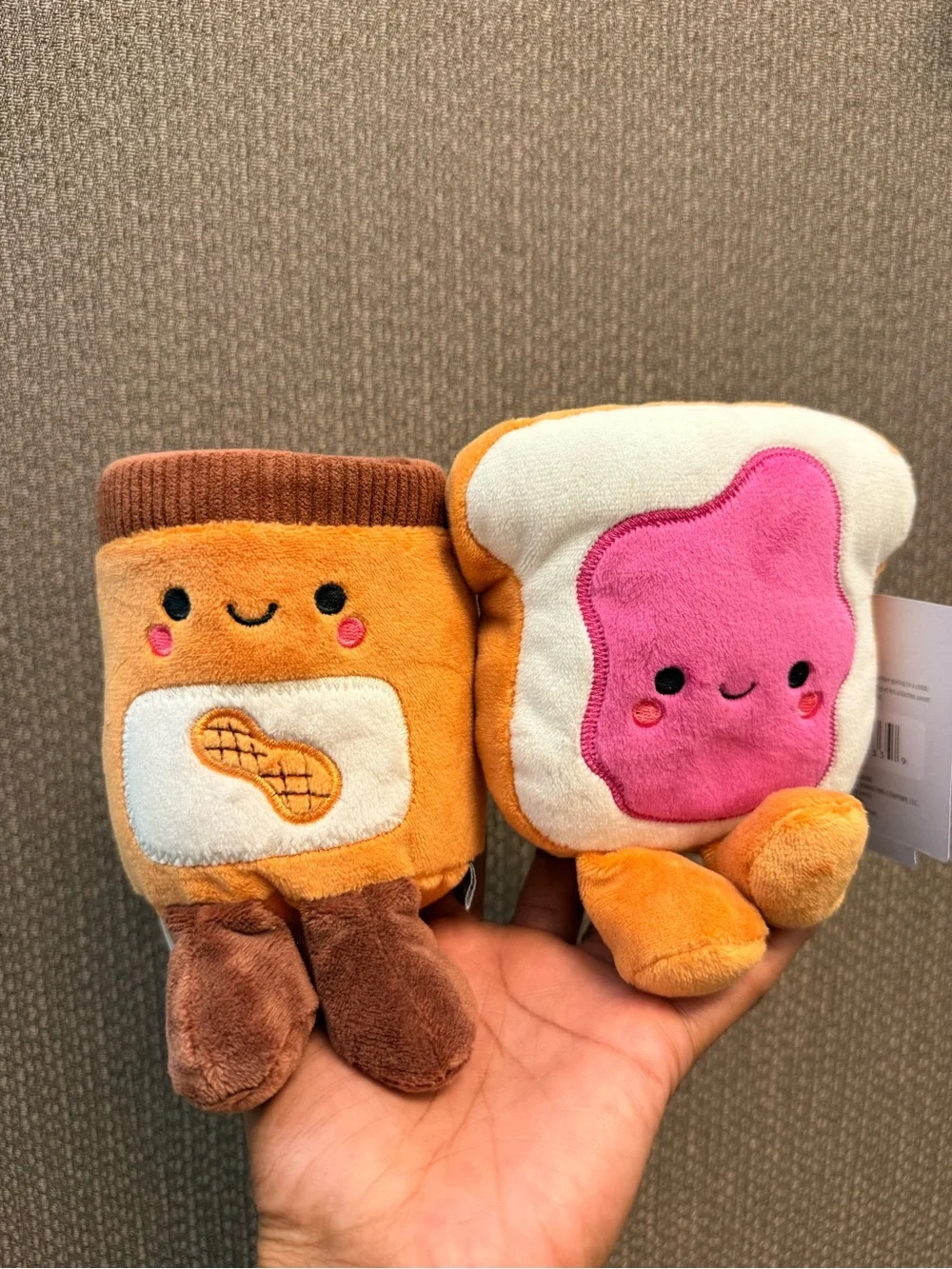 Hallmark Plush Peanut Butter & Jelly Friend Set - Brown, Pink, White